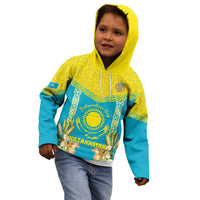 Personalised Kazakhstan Independence Day Kid Hoodie Lilium Peregrinum - Kazakh Pattern - Wonder Print Shop