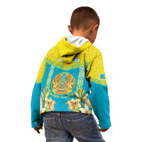 Personalised Kazakhstan Independence Day Kid Hoodie Lilium Peregrinum - Kazakh Pattern - Wonder Print Shop