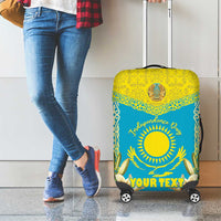 Personalised Kazakhstan Independence Day Luggage Cover Lilium Peregrinum - Kazakh Pattern - Wonder Print Shop