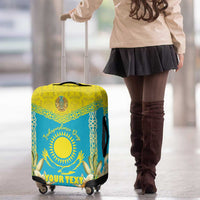 Personalised Kazakhstan Independence Day Luggage Cover Lilium Peregrinum - Kazakh Pattern - Wonder Print Shop