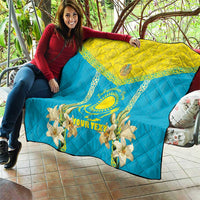 Personalised Kazakhstan Independence Day Quilt Lilium Peregrinum - Kazakh Pattern - Wonder Print Shop