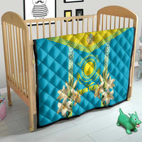 Personalised Kazakhstan Independence Day Quilt Lilium Peregrinum - Kazakh Pattern - Wonder Print Shop