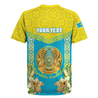 Personalised Kazakhstan Independence Day Rugby Jersey Lilium Peregrinum - Kazakh Pattern - Wonder Print Shop