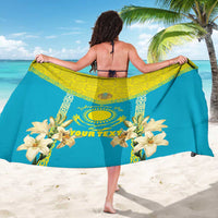 Personalised Kazakhstan Independence Day Sarong Lilium Peregrinum - Kazakh Pattern - Wonder Print Shop
