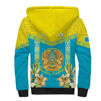 Personalised Kazakhstan Independence Day Sherpa Hoodie Lilium Peregrinum - Kazakh Pattern - Wonder Print Shop