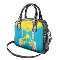 Personalised Kazakhstan Independence Day Shoulder Handbag Lilium Peregrinum - Kazakh Pattern