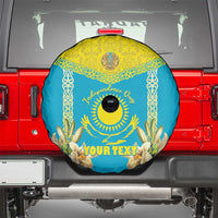 Personalised Kazakhstan Independence Day Spare Tire Cover Lilium Peregrinum - Kazakh Pattern - Wonder Print Shop