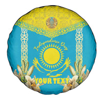 Personalised Kazakhstan Independence Day Spare Tire Cover Lilium Peregrinum - Kazakh Pattern - Wonder Print Shop