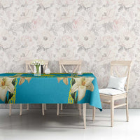 Personalised Kazakhstan Independence Day Tablecloth Lilium Peregrinum - Kazakh Pattern - Wonder Print Shop