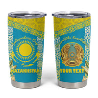 Personalised Kazakhstan Independence Day Tumbler Cup Lilium Peregrinum - Kazakh Pattern - Wonder Print Shop