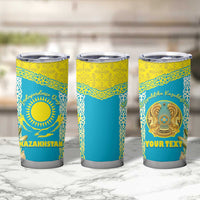 Personalised Kazakhstan Independence Day Tumbler Cup Lilium Peregrinum - Kazakh Pattern - Wonder Print Shop