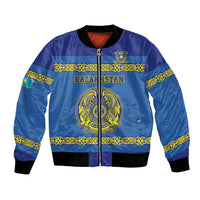 Custom Kazakhstan Hockey Bomber Jacket Go Kazakh - Wonder Print Shop