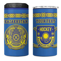 Custom Kazakhstan Hockey 4 in 1 Can Cooler Tumbler Go Kazakh - Wonder Print Shop