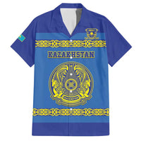Custom Kazakhstan Hockey Family Matching Off Shoulder Short Dress and Hawaiian Shirt Go Kazakh - Wonder Print Shop