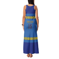 Custom Kazakhstan Hockey Family Matching Tank Maxi Dress and Hawaiian Shirt Go Kazakh - Wonder Print Shop