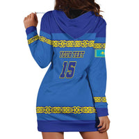 Custom Kazakhstan Hockey Hoodie Dress Go Kazakh - Wonder Print Shop