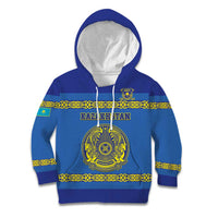Custom Kazakhstan Hockey Kid Hoodie Go Kazakh - Wonder Print Shop
