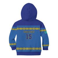 Custom Kazakhstan Hockey Kid Hoodie Go Kazakh - Wonder Print Shop