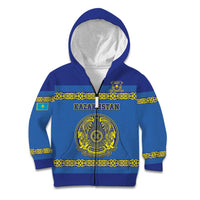 Custom Kazakhstan Hockey Kid Hoodie Go Kazakh - Wonder Print Shop