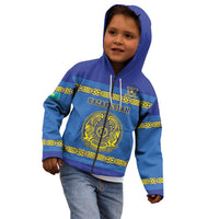 Custom Kazakhstan Hockey Kid Hoodie Go Kazakh - Wonder Print Shop