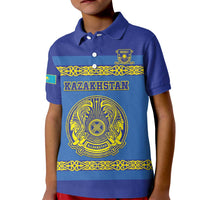 Custom Kazakhstan Hockey Kid Polo Shirt Go Kazakh - Wonder Print Shop