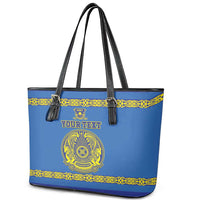 Custom Kazakhstan Hockey Leather Tote Bag Go Kazakh - Wonder Print Shop