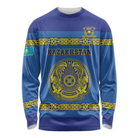 Custom Kazakhstan Hockey Long Sleeve Shirt Go Kazakh - Wonder Print Shop