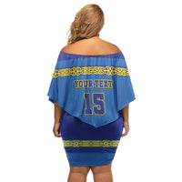 Custom Kazakhstan Hockey Off Shoulder Short Dress Go Kazakh - Wonder Print Shop