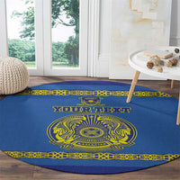 Custom Kazakhstan Hockey Round Carpet Go Kazakh