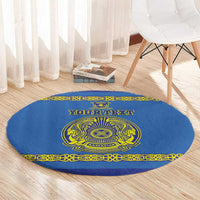 Custom Kazakhstan Hockey Round Carpet Go Kazakh