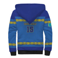 Custom Kazakhstan Hockey Sherpa Hoodie Go Kazakh - Wonder Print Shop