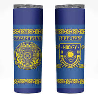 Custom Kazakhstan Hockey Skinny Tumbler Go Kazakh - Wonder Print Shop