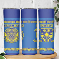 Custom Kazakhstan Hockey Skinny Tumbler Go Kazakh - Wonder Print Shop