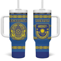 Custom Kazakhstan Hockey Tumbler With Handle Go Kazakh - Wonder Print Shop