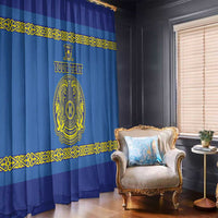 Custom Kazakhstan Hockey Window Curtain Go Kazakh - Wonder Print Shop