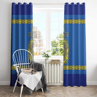 Custom Kazakhstan Hockey Window Curtain Go Kazakh - Wonder Print Shop