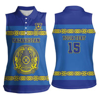 Custom Kazakhstan Hockey Women Sleeveless Polo Shirt Go Kazakh - Wonder Print Shop