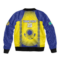 Custom Kazakhstan Football Bomber Jacket Go The Hawks - Wonder Print Shop