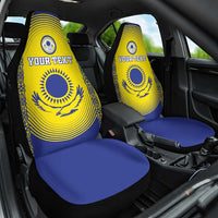 Custom Kazakhstan Football Car Seat Cover Go The Hawks - Wonder Print Shop
