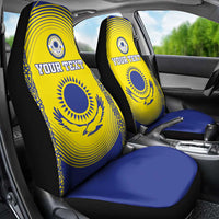 Custom Kazakhstan Football Car Seat Cover Go The Hawks - Wonder Print Shop