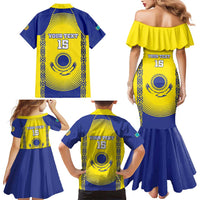 Custom Kazakhstan Football Family Matching Mermaid Dress and Hawaiian Shirt Go The Hawks - Wonder Print Shop