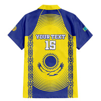 Custom Kazakhstan Football Family Matching Mermaid Dress and Hawaiian Shirt Go The Hawks - Wonder Print Shop