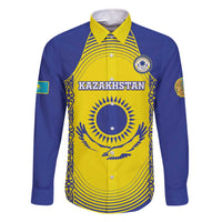 Custom Kazakhstan Football Family Matching Off The Shoulder Long Sleeve Dress and Hawaiian Shirt Go The Hawks - Wonder Print Shop