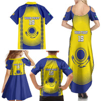Custom Kazakhstan Football Family Matching Summer Maxi Dress and Hawaiian Shirt Go The Hawks - Wonder Print Shop