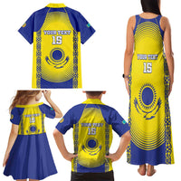 Custom Kazakhstan Football Family Matching Tank Maxi Dress and Hawaiian Shirt Go The Hawks - Wonder Print Shop