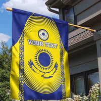 Custom Kazakhstan Football Garden Flag Go The Hawks - Wonder Print Shop