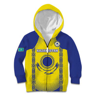 Custom Kazakhstan Football Kid Hoodie Go The Hawks - Wonder Print Shop