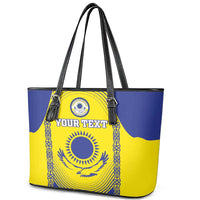 Custom Kazakhstan Football Leather Tote Bag Go The Hawks - Wonder Print Shop