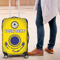Custom Kazakhstan Football Luggage Cover Go The Hawks - Wonder Print Shop