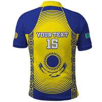 Custom Kazakhstan Football Polo Shirt Go The Hawks - Wonder Print Shop